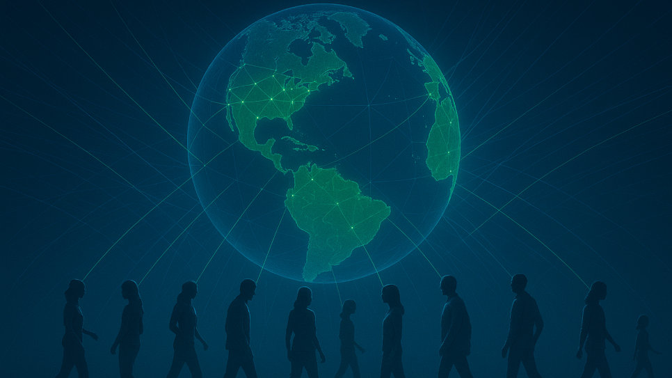 An ethereal globe, connecting humanity