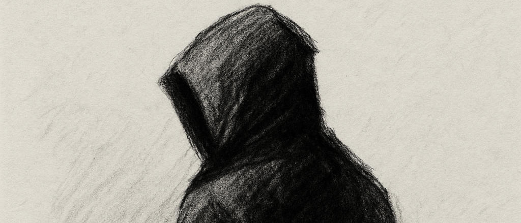 A sketch of a shadowy figure