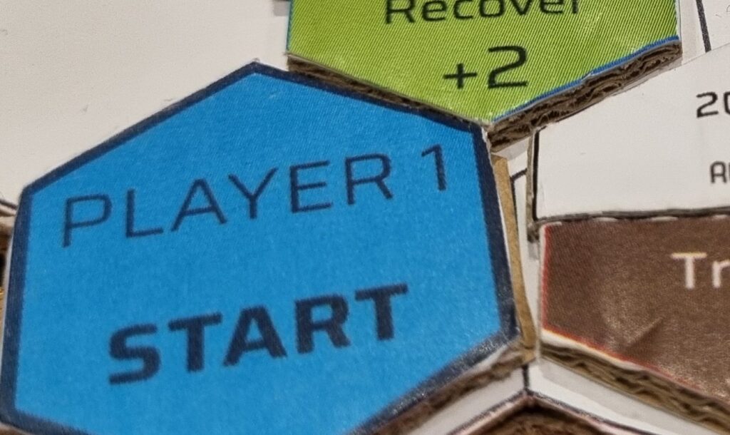 A close up image of a player start tile for the SUBNET: Contracts prototype